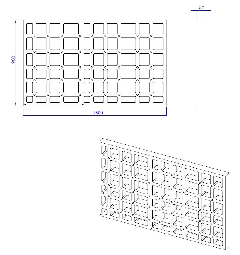 Schedel Plan Unterbauelement Mit Waben 150 X 90 X 8 Cm