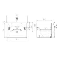 Lodge Waschtischunterschrank 61 Cm Mit 1 Auszug Für Waschtisch Villeroy & Boch Venticello