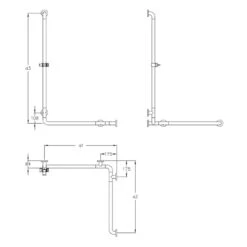 Silver Age System Duschhandlauf 40-180 X 40-180 X 75-120 Cm, Mit Brausestange