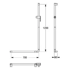 Silver Age System Winkelgriff 70 X 120 Cm, Mit Brausehalter Rechts