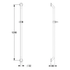 Silver Age System Brausestange 120 Cm, Suizidhemmend