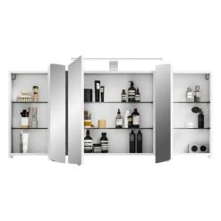 Pelipal Cassca Spiegelschrank 140 X 17 X 67 Cm Mit LED Aufsatzleuchte Und Waschplatzbeleuchtung