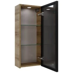 Pelipal Vario-Select Vitrinen-Wandschrank Mit LED-Spot, Glastür Anschlag Rechts 30 X 17 X 70,3 Cm