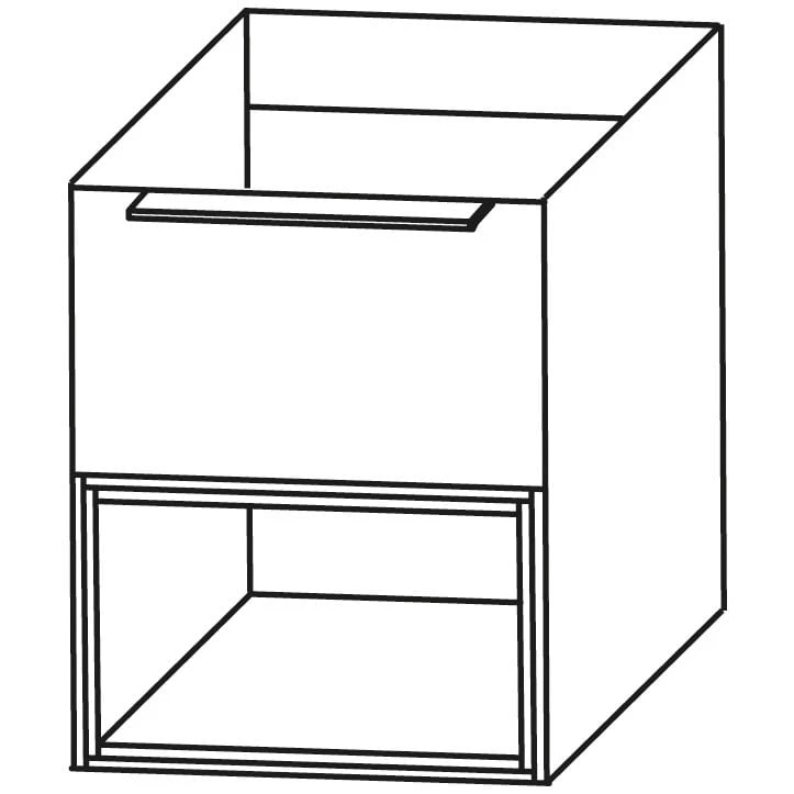Puris Aspekt Plattenunterschrank 60 Cm Mit 1 Einschubregal Unten, In Schwarz, Griff 339 â Bild 2