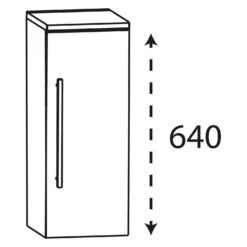 Puris Linea Highboard 30 X 30 X 65,6 Cm Mit 1 Tür, Anschlag Rechts, Griff 350