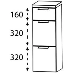 Puris Rounds Highboard 30 X 30 X 82,8 Cm Mit 1 Schubkasten, 2 Auszüge, Griff 338