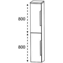 Puris Rounds Hochschrank 30 X 30 X 162,8 Cm Mit 2 Türen, Anschlag Links, Griff 338