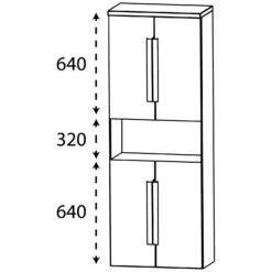 Puris Rounds Hochschrank 60 X 30 X 162,8 Cm Mit 1 Fach, 4 Türen, Griff 338