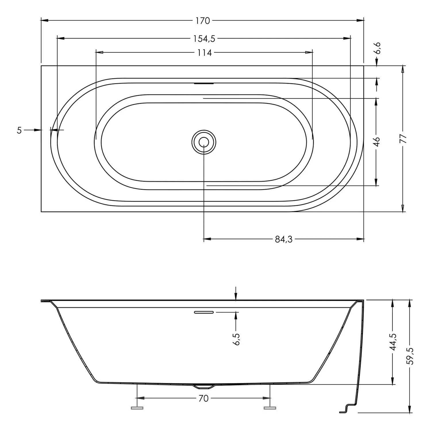 Riho Desire Corner Back-2-Wall Vorwand-Badewanne 170 X 77 Cm, Rechts, Mit LED Beleuchtung â Bild 3