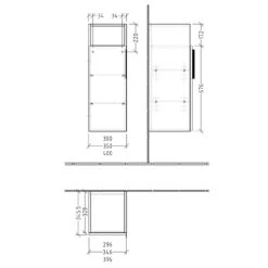 Sanipa 3way Mittelschrank 30 Cm, 1 Tür Mit Anschlag Links, 1 Offenes Fach, Mit Aufsatz-Griff