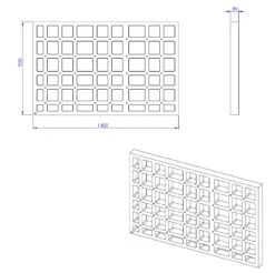 Schedel Plan Unterbauelement Mit Waben 140 X 90 X 8 Cm