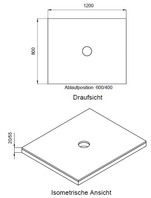 Schedel Plan Unterbauelement 120 X 80 Cm Bodeneben, 2er Set