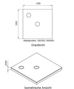 Schedel Plan Unterbauelement 120 X 120 Cm Bodeneben, 2er Set
