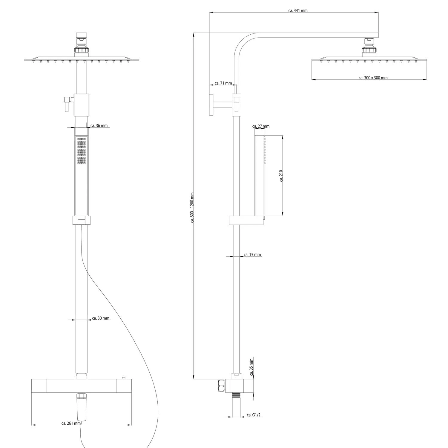 Schütte SUMBA Duschsystem Regendusche Mit Thermostat – Bild 4