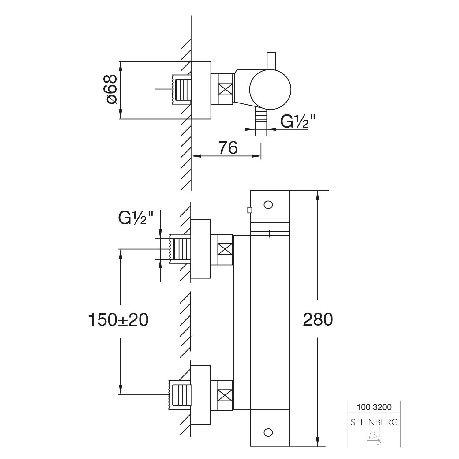 Steinberg Serie 100 Brause-Thermostatbatterie â Bild 3