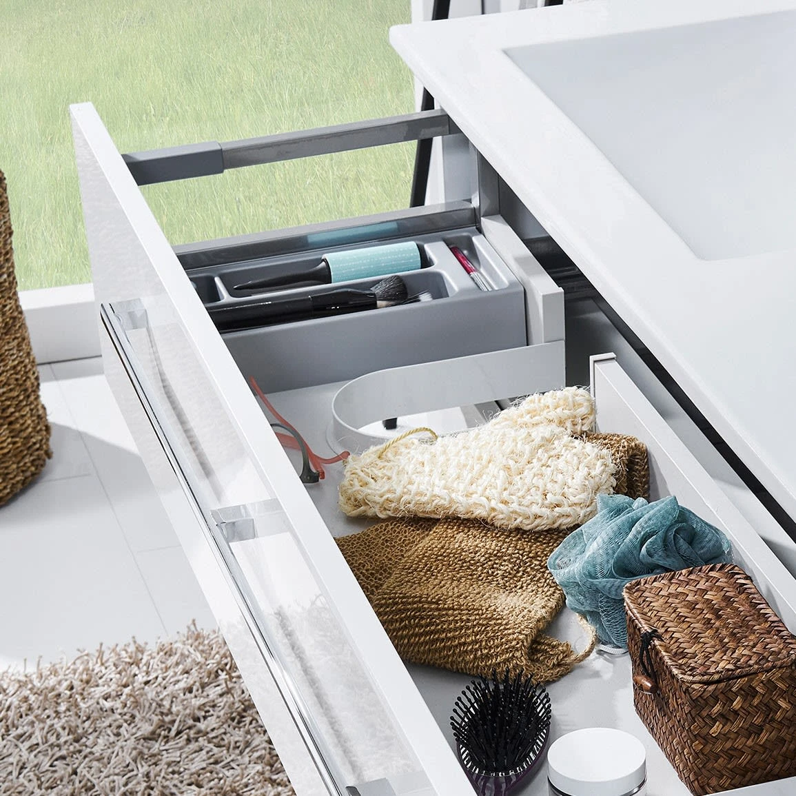 Steinkamp Life 2.0 Badmöbel Set 121 Cm Mit LED-Spiegelschrank, Doppelwaschtisch – Bild 2