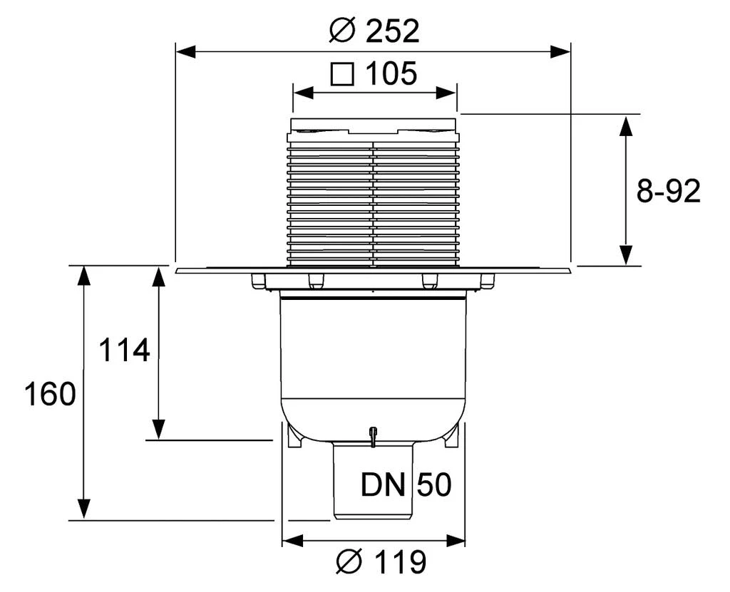 TECE TECEdrainpoint S 130 Ablaufset Senkrecht Mit Seal System Universalflansch