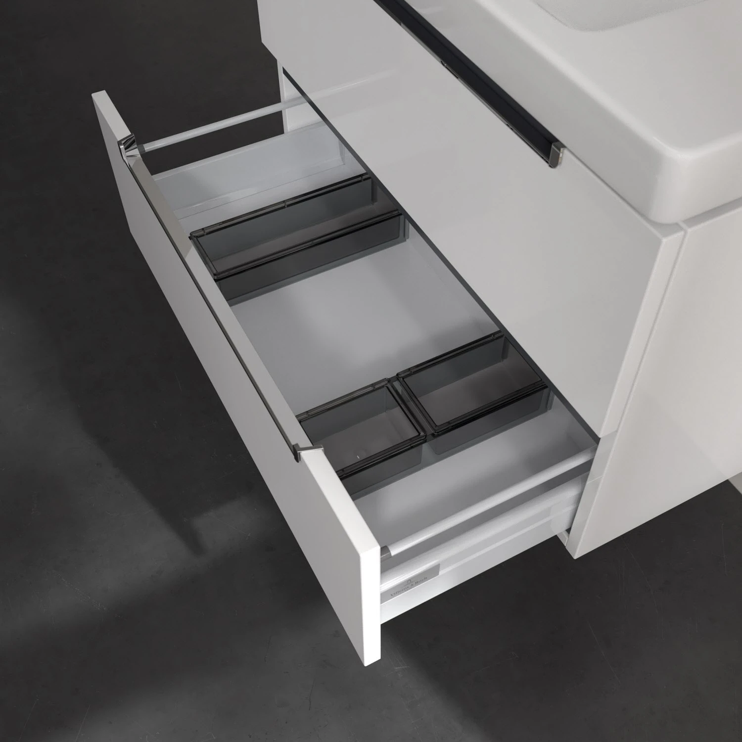 Villeroy & Boch Subway 2.0 Waschtischunterschrank XL 78,7 Cm, Griffe Chromfarbig Glänzend, 2 Auszüge – Bild 5