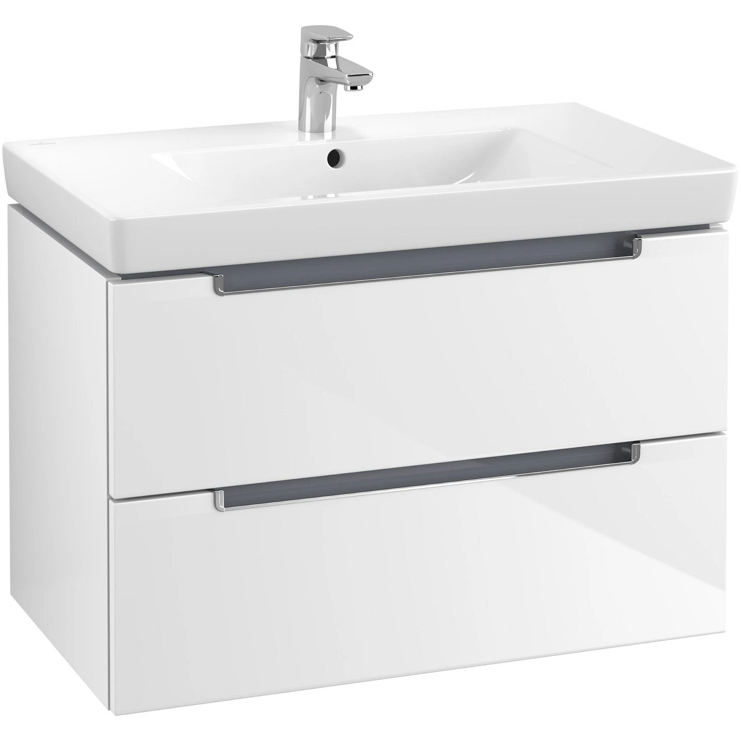 Villeroy & Boch Subway 2.0 Waschtischunterschrank XL 78,7 Cm, Griffe Chromfarbig Glänzend, 2 Auszüge