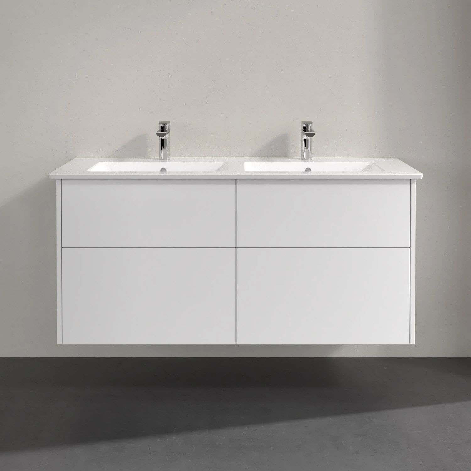 Villeroy & Boch Finero Waschtischunterschrank 130 Cm Mit Doppelwaschtisch, 4 Auszüge
